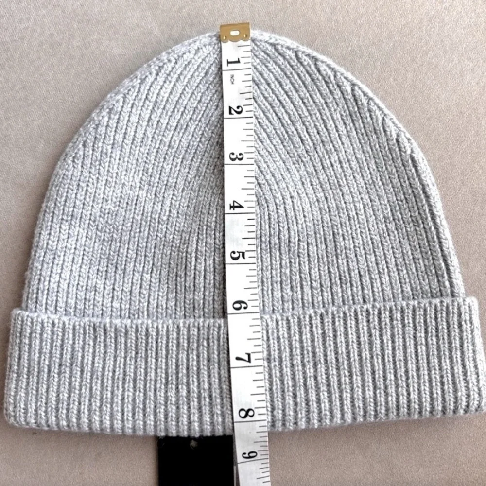 ❌SOLD❌ BNWT - RAG & BONE Ribbed Wool Beanie Grey Melange - Picture 4 of 8